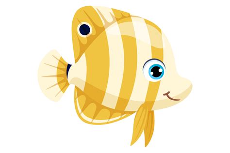 Angelfish Cartoon Icon Colorful Underwa Graphic By Ladadikart