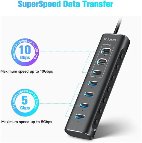 Concentrador Usb Alimentado Concentrador Usb 32usb C De 7 Puertos