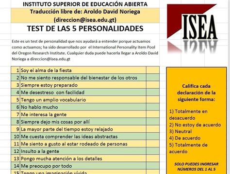 Test De Personalidad Para Imprimir Pdf Nbkomputer