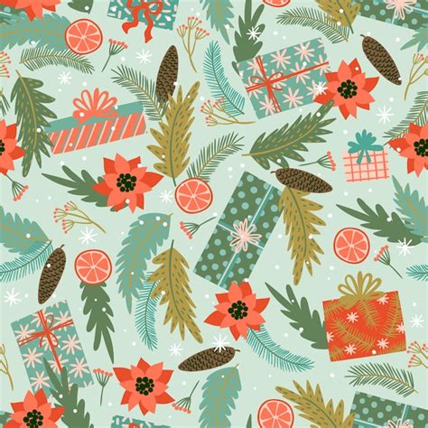 Premium Vector Christmas And Happy New Year Seamless Pattern