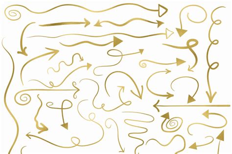 Gold Foil Arrows Clip Art By Shannon Keyser Thehungryjpeg