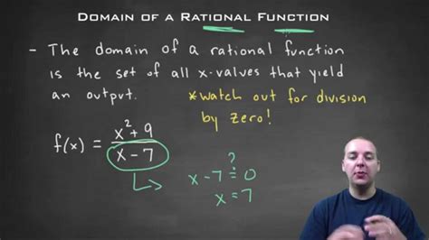 How To Find The Domain Of A Rational Function Youtube