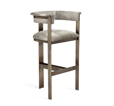 Interlude Home Darcy Hide High Bar Stool Bronze Mathis Home