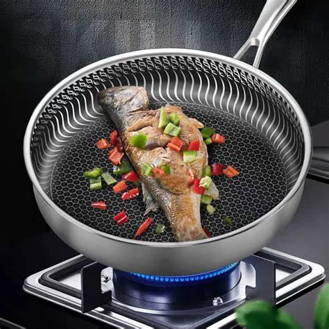 Patelnia Ze Stali Nierdzewnej Nonstick Patelnia Typu Wok Stek Garnek Do