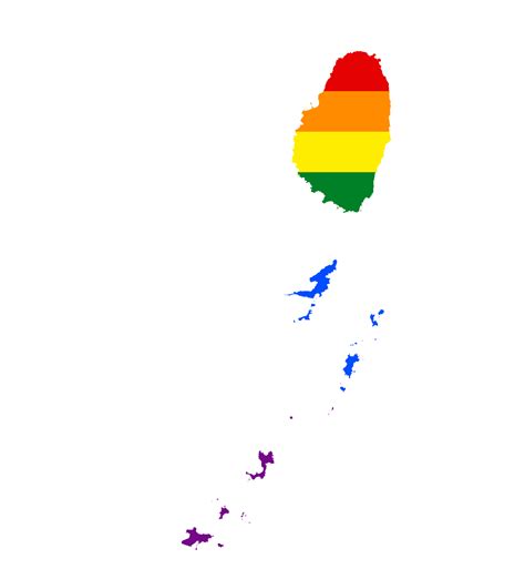 Lgbt Flag Map Of The Saint Vincent And The Grenadines Png Rainbow Map