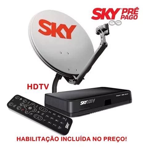 Sky Pre Pago Flex Hd Kit Completo Cm Habilita O Frete Gr Tis