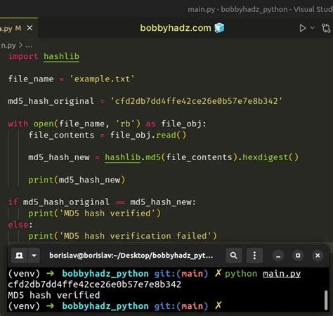 Python How To Calculate The Md Hash Of A File Bobbyhadz