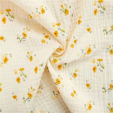 In Stock Double Gauze Printed Cotton Muslin Fabric For Baby