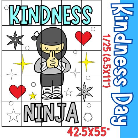 Kindness Day Collaborative Poster Coloring Kindness Ninja Bulletin Board Made By Teachers