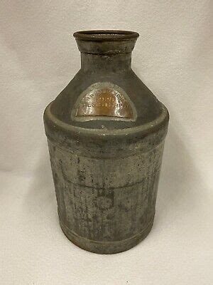 Vintage Antique Primitive Hp Hood Sons Milk Jug Can Steel Dairy