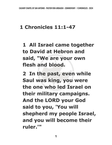 Calvary Chapel Of San Antonio 1 Chronicles 11 Page 1 Created With