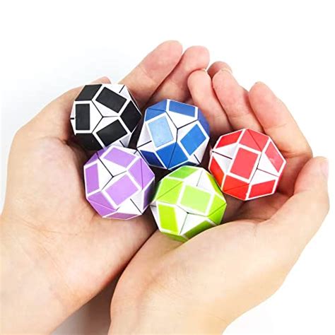 24 Pack 24 Blocks Fidget Snake Cube Mini Snake Ruler Twist Puzzle Toys