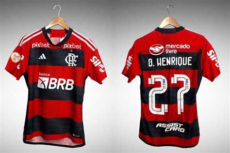 Flamengo 2023 Primeira Camisa Tam P N 27 B Henrique Brechó do Futebol