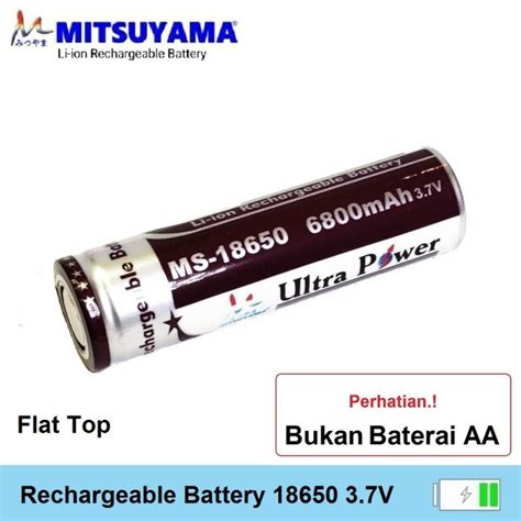 Jual Mitsuyama MS 18650 Flat Top 6800mAh 3 7V Li Ion Rechargeable