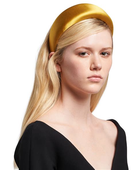 Mimosa Yellow Satin Headband Prada