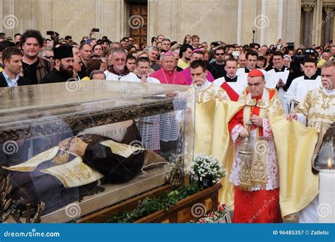 Arrival Of The Body Of St Leopold Mandic In Zagreb Cathedral Editorial