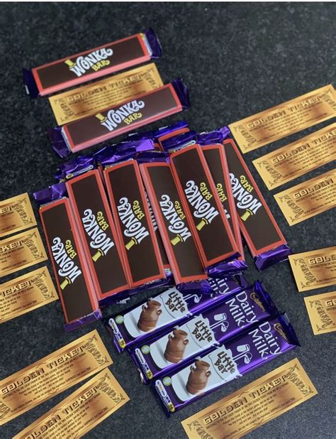 30x Willy Wonka Mini Wrapper T Novelty Golden Ticket 1971 Etsy Uk