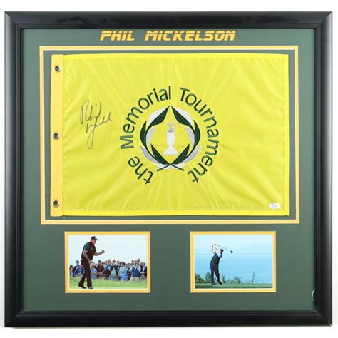 Phil Mickelson Signed Custom Framed Flag Display Jsa Pristine Auction