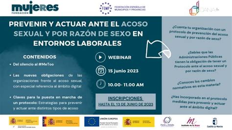 Webinario “prevenir Y Actuar Ante El Acoso Sexual Y Por Razón De Sexo