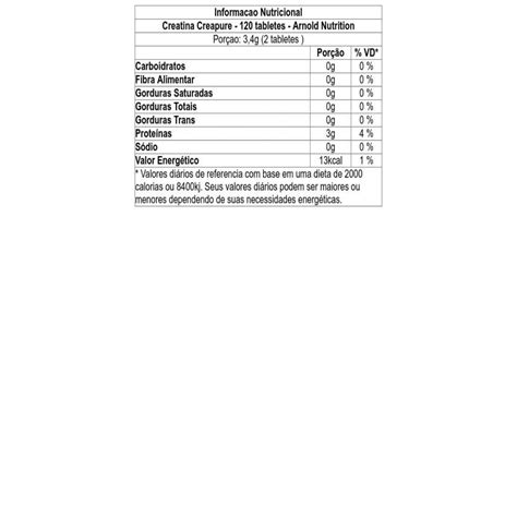 Creatina Creapure 120 Tabletes Arnold Nutrition Otimanutri