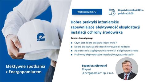 Efektywno Eksploatacji Instalacji Ochrony Rodowiska Webinar Nr