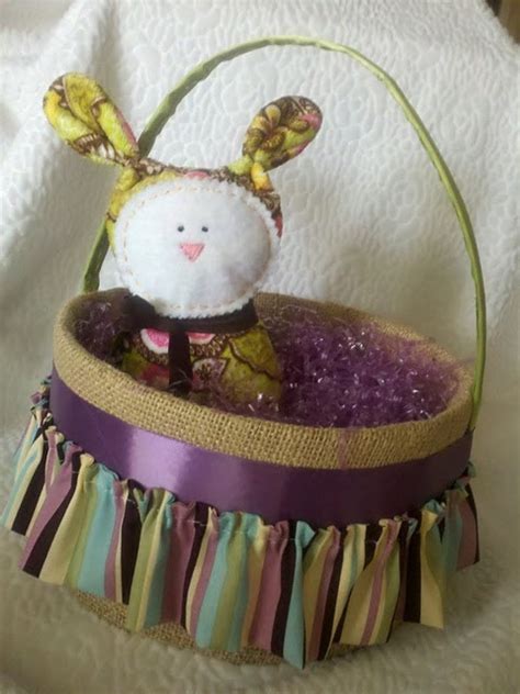 An Easter Basket With A Stuffed Bunny In It