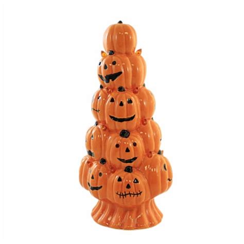 Transpac In Stacked Jack O Lantern Tree Dolomite Halloween