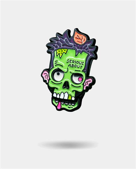 Zombie Sliding Enamel Pin Serious About