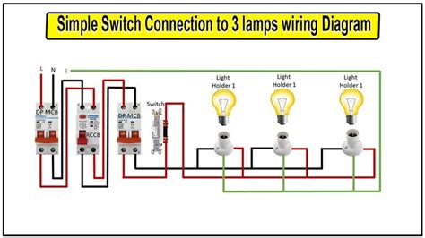 How To Make Simple Switch Connection to 3 lamps wiring Diagram | lamps ...