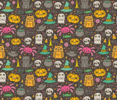 halloween pattern fabric by kostolom3000 on Spoonflower - custom fabric Pattern Fabric, Fabric ...