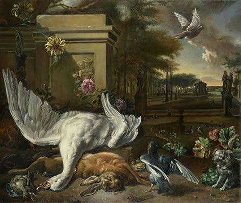 Jan Weenix Still Life With Swan And Game In Front Of Country Estate