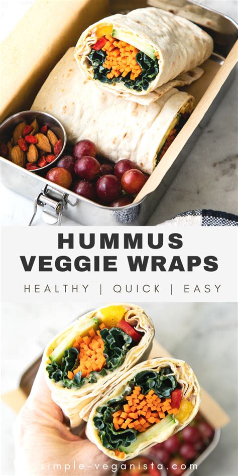 Healthy And Easy Hummus Veggie Wrap Recipe