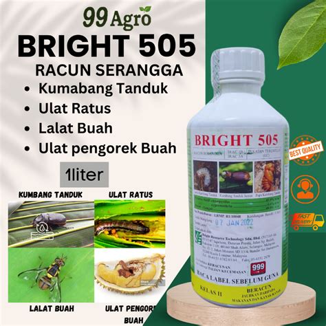 Bright 505 Racun Serangga 505 Ulat Pengorek Buah Durian Kumbang Tanduk