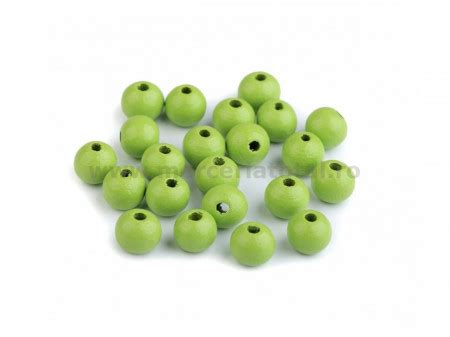 Margele Lemn Verde Deschis 10mm