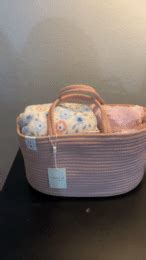 Video Review Of Natemia Rope Diaper Caddy Organizer In Misty Rose By