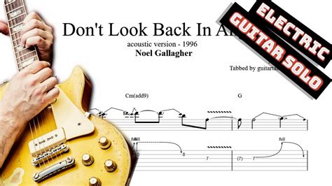 Don T Look Back In Anger Solo Tab Guitar Solo Tabs Pdf Guitar Pro Youtube