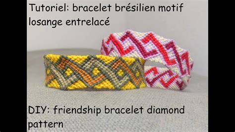 Tutoriel bracelet brésilien motif losanges entrelacés DIY friendship