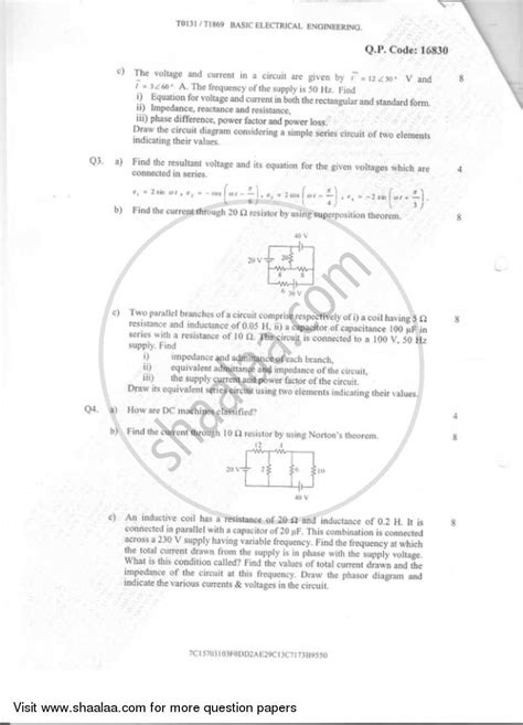 Basic Electrical And Electronics Engineering 2016 2017 Be Civil Engineering Semester 1 Fe First