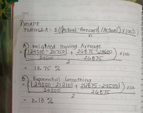 Solved Calculate Measures Of Forecast Accuracy Mfe Mad And Mape Using Course Hero