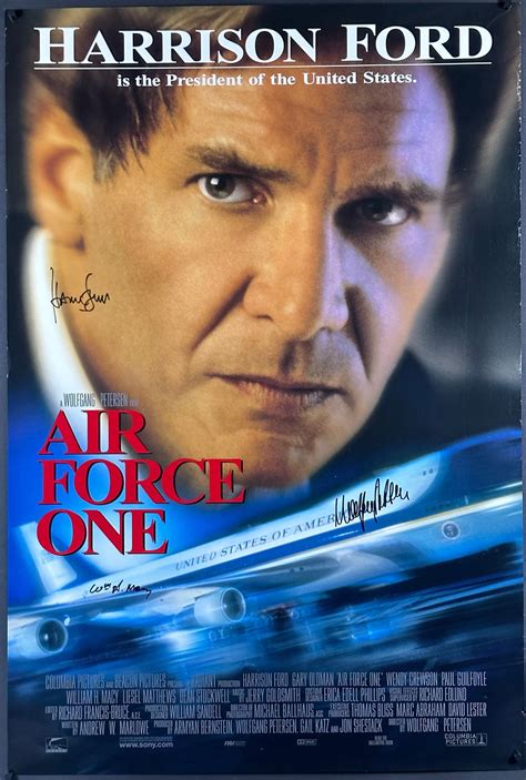 Air Force One Vintage Us One Sheet Autographed 1997 Original Relea