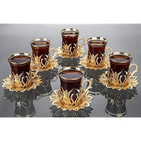 Amazon Lamodahome Turkish Tea Set Turkish Tea Cups Of With