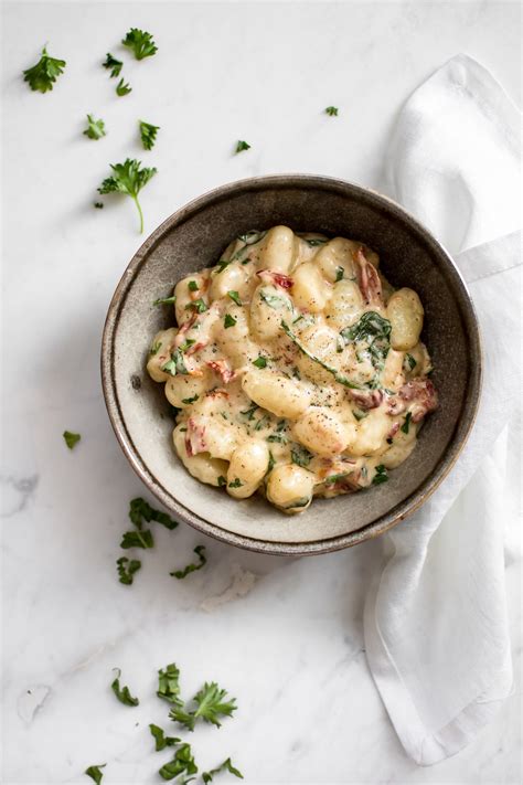 15 Minute One Pan Creamy Sun Dried Tomato And Basil Gnocchi Salt