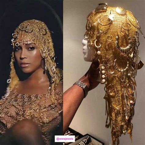 Gold headdress on Beyonce is a collaboration from Natalia Fedner and ...