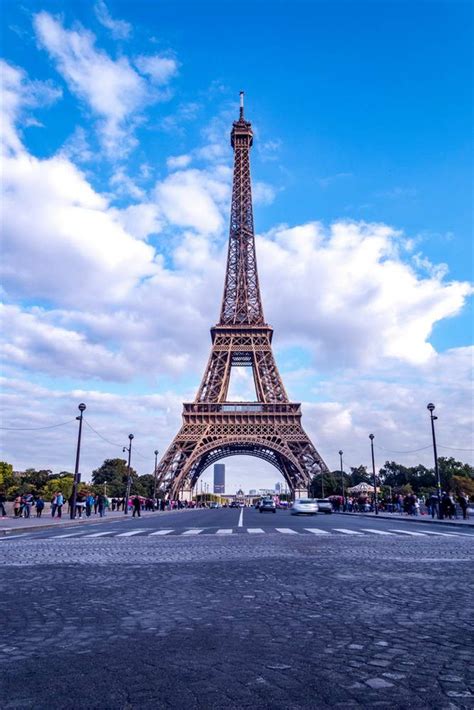 Vinyl Backdrops For Photography Tower Eiffel Blue Sky White Cloud