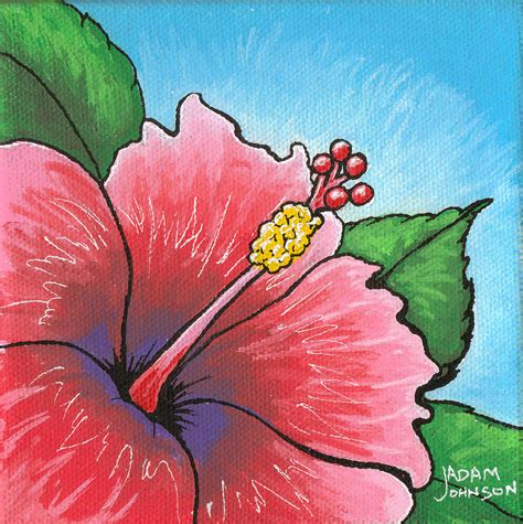 Hibiscus 03 Painting By Adam Johnson Fine Art America