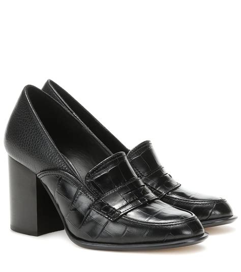 Loewe Leather Loafer Pumps In Black Lyst