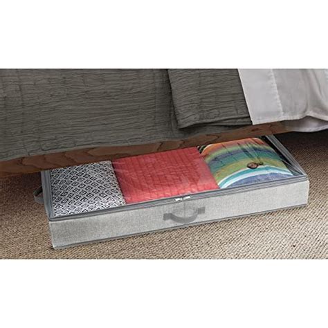 Mdesign Soft Fabric Under Bed Storage Organizer Holder Bag For Clothing