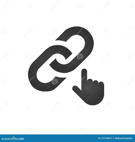 Link Icon With Click Hand Internet Link Concept Vector Illustration