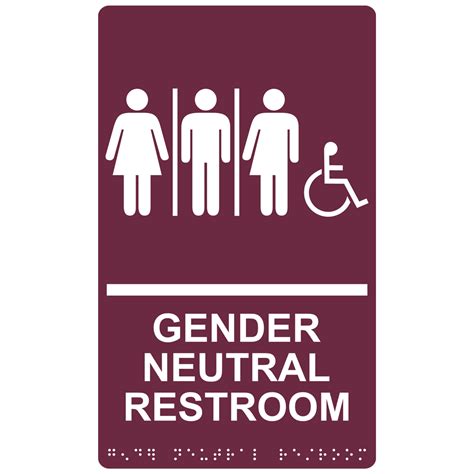 ADA Gender Neutral Restroom Sign RRE 25443 WHTonBRG Gender Neutral