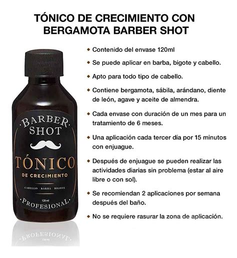 Tratamiento Bergamota Crecimiento Barba Cabello Barber Shot MercadoLibre